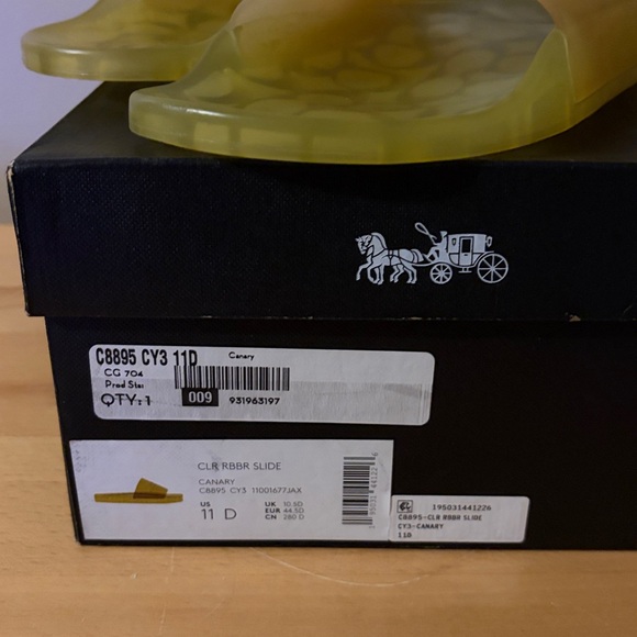 Coach Translucent Canary Yellow Slide Sandals Sz 11 D main image 5